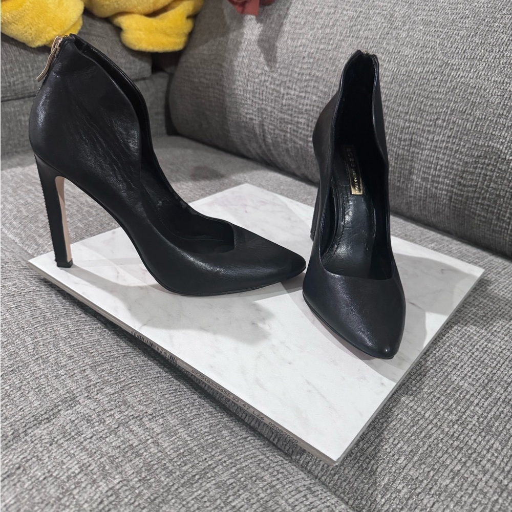 BCBG Black and Gold Stiletto Heels